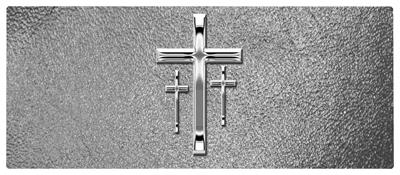 DNSEMP L 517 SL SH SL Silver 3 Crosses Shimmer Silver